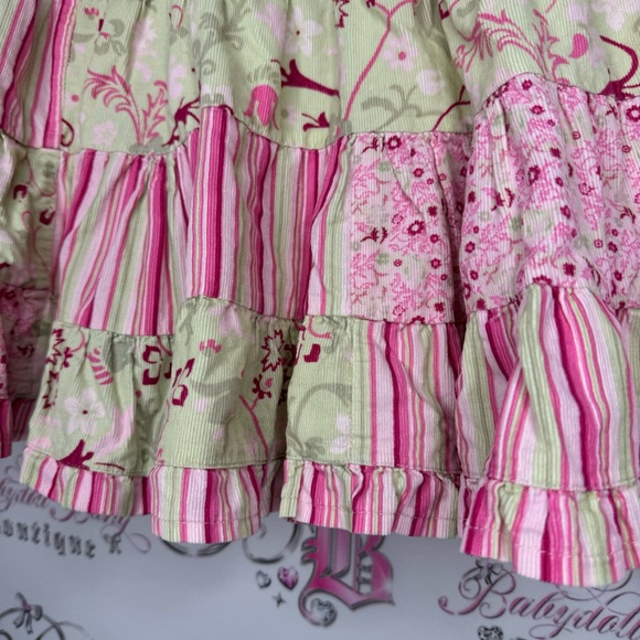 Pumpkin patch skirt tiered ruffle, frills, lime, green, pink, cute floral Y2K - Picture 2 of 8